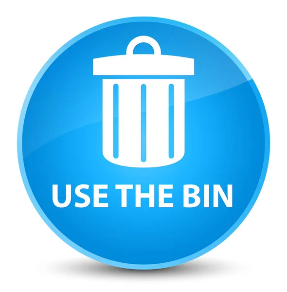 Use the bin (trash icon) elegant cyan blue round button — Stock Photo, Image