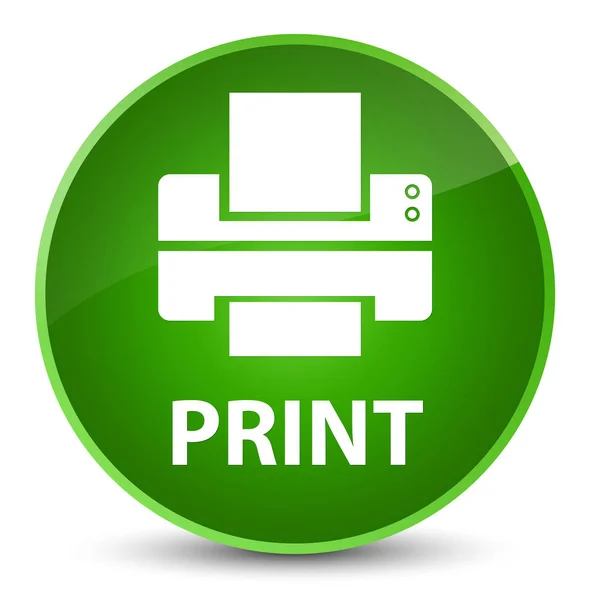 Elegantní zelené kulaté tlačítko Tisk (ikona tiskárny) — Stock fotografie