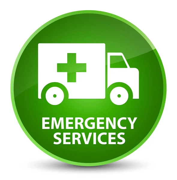 Emergency services elegant green round button — Stock Photo, Image