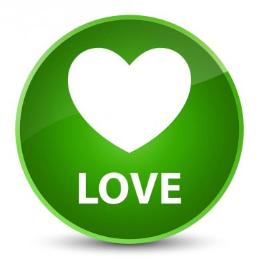 Aşk zarif yeşil yuvarlak düğmesi