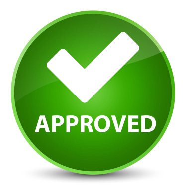 Onaylı (simge doğrulama) zarif yeşil yuvarlak düğmesi