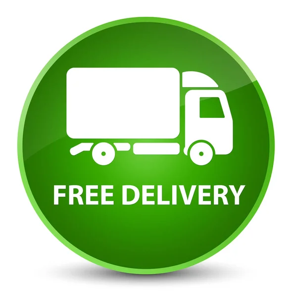 Free delivery elegant green round button — Stock Photo, Image