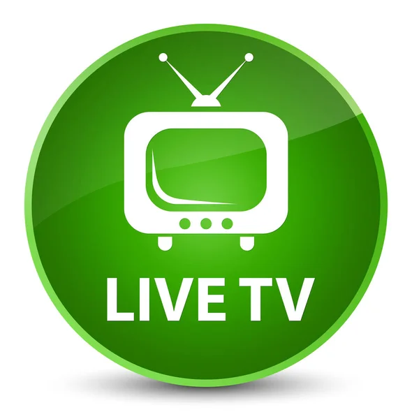 Live tv eleganta gröna runda knappen — Stockfoto