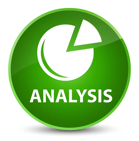 Analisi (icona del grafico) elegante pulsante rotondo verde — Foto Stock
