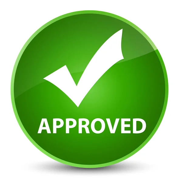 Approved (validate icon) elegant green round button — Stock Photo, Image