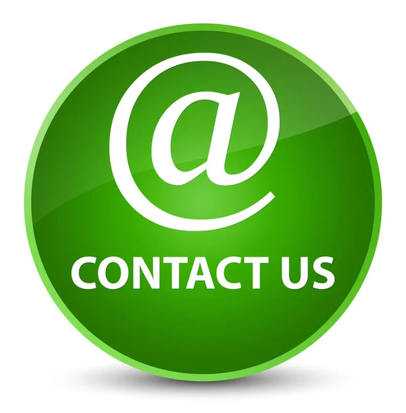 Contacte-nos (ícone de endereço de e-mail) botão redondo verde elegante — Fotografia de Stock