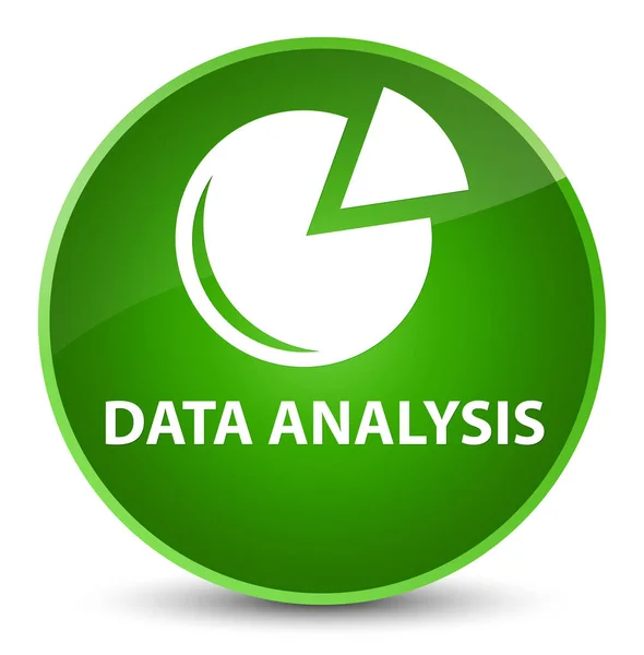 データ分析 (グラフ アイコン) エレガントなグリーン丸ボタン — ストック写真
