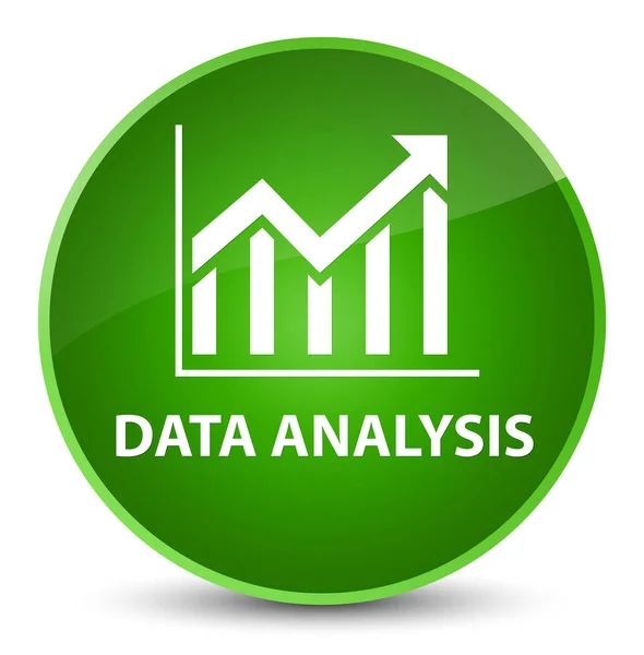 Analisis data (ikon statistik) tombol bundar hijau elegan — Stok Foto