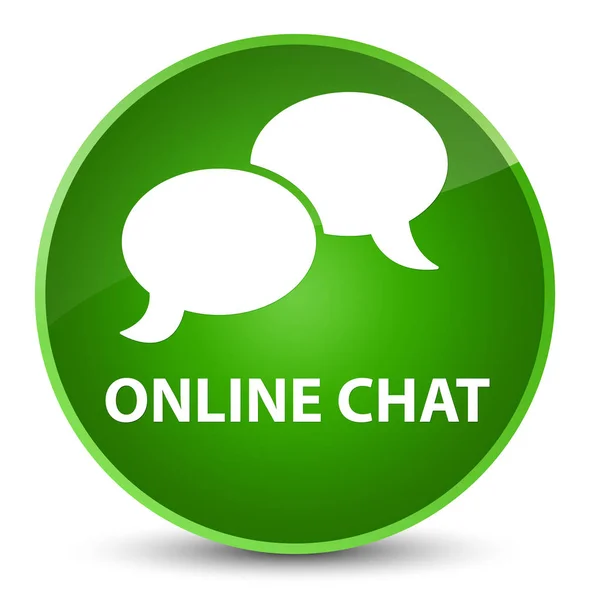 On-line chat elegantní zelené kulaté tlačítko — Stock fotografie