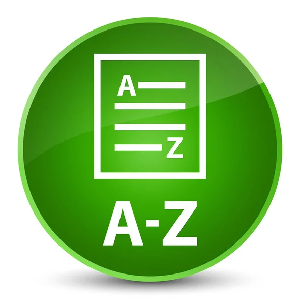 A-Z (ícone de página de lista) botão redondo verde elegante — Fotografia de Stock