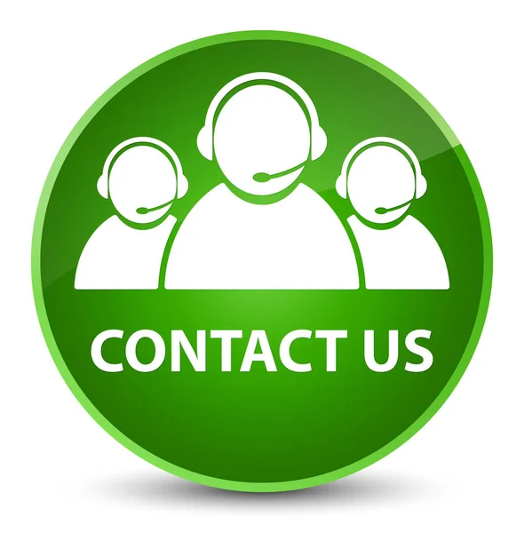 Свяжитесь с нами (значок службы поддержки клиентов) элегантная зеленая круглая кнопка — стоковое фото