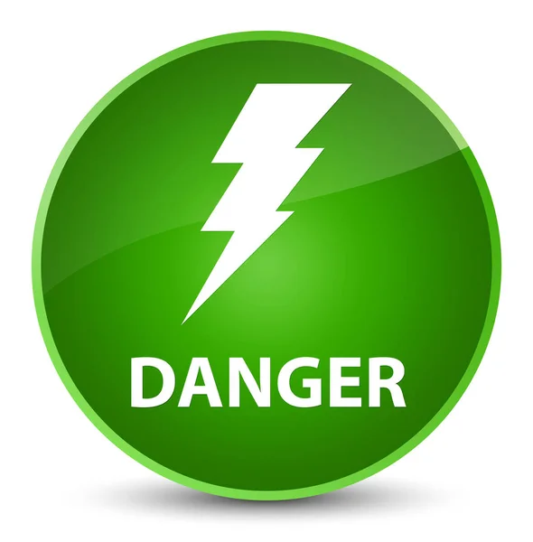 Veszély (villamos energia ikon) elegáns zöld kör gomb — Stock Fotó
