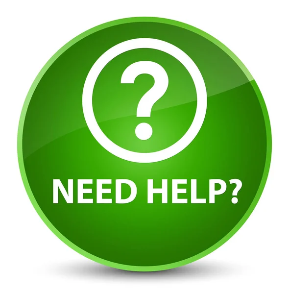Necesita ayuda (icono de la pregunta) botón redondo verde elegante — Foto de Stock