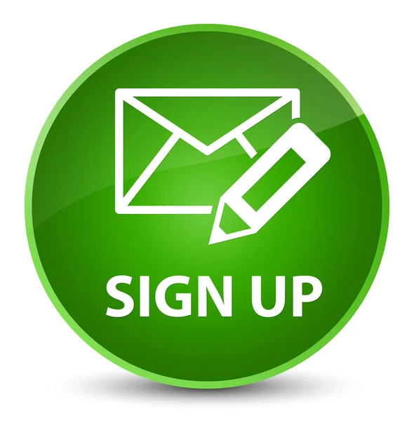 Sign up (edit mail icon) elegant green round button