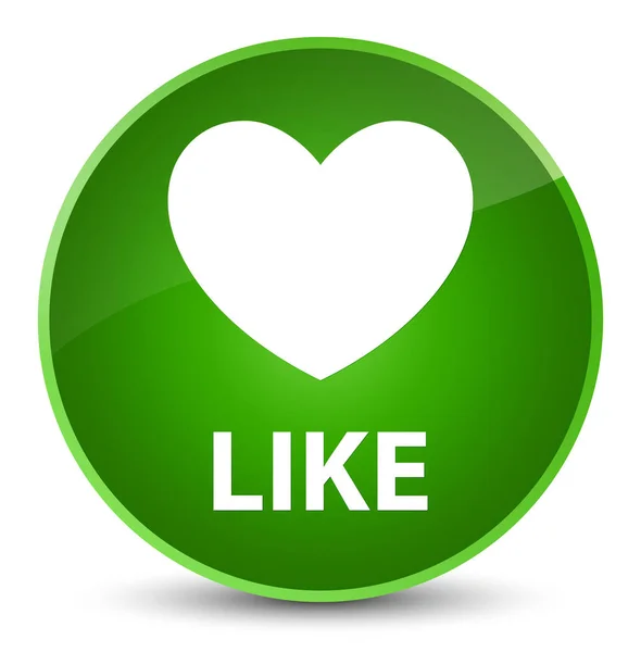 (Kalp simgesi gibi) zarif yeşil yuvarlak düğmesi — Stok fotoğraf