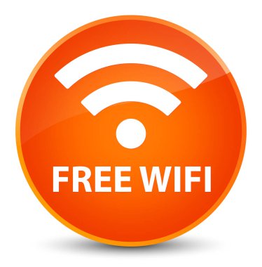 Ücretsiz Wi-Fi zarif turuncu yuvarlak düğmesine