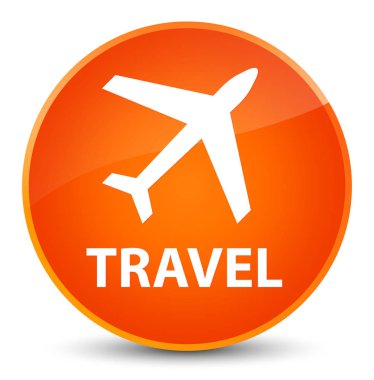 Seyahat (uçak simgesi) zarif turuncu yuvarlak düğmesine