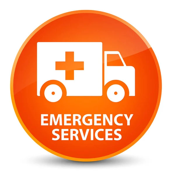 Servicios de emergencia elegante botón redondo naranja — Foto de Stock