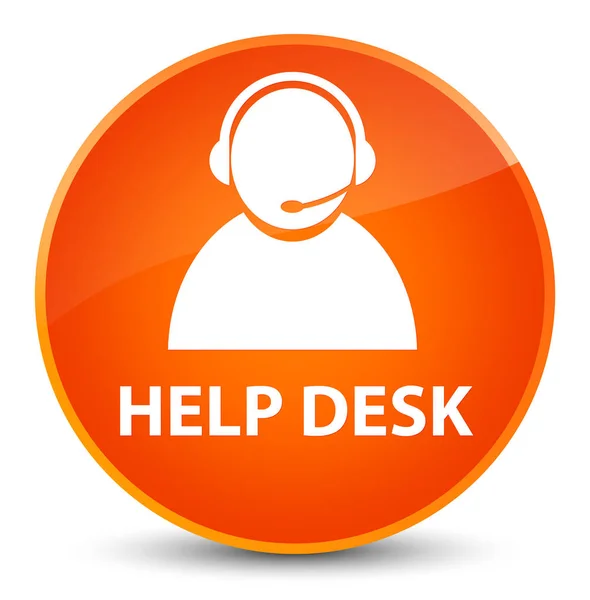 Help desk (icône du service à la clientèle) élégant bouton rond orange — Photo