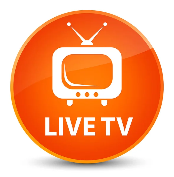 Live tv elegant orange runda knappen — Stockfoto