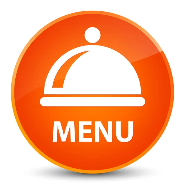 Menu (prato de comida ícone) botão redondo laranja elegante — Fotografia de Stock