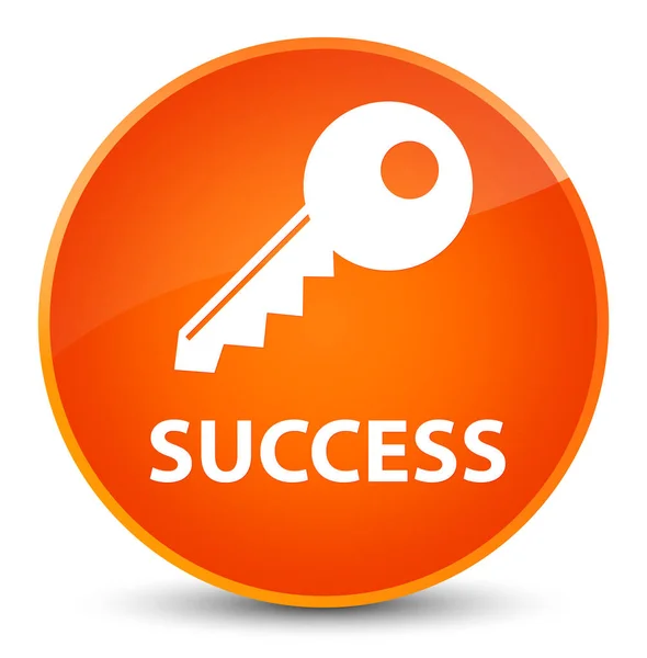 Элегантная оранжевая круглая кнопка Success (значок клавиши) — стоковое фото