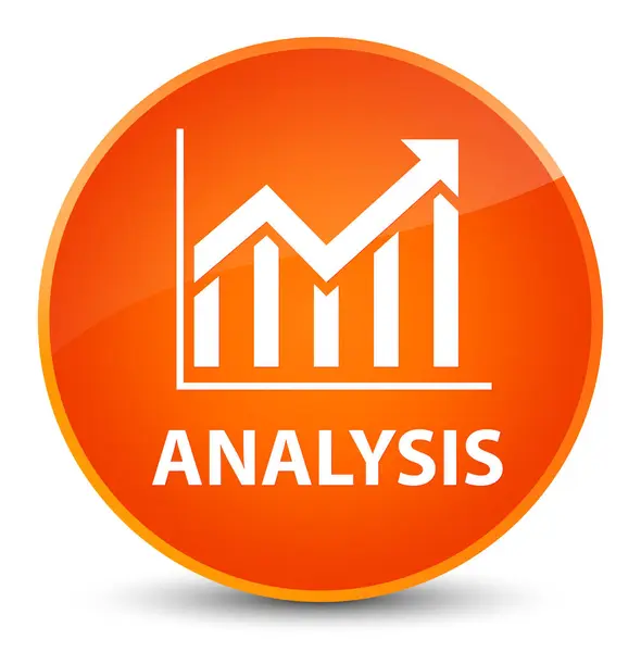 Analysis (statistics icon) elegant orange round button — Stock Photo, Image