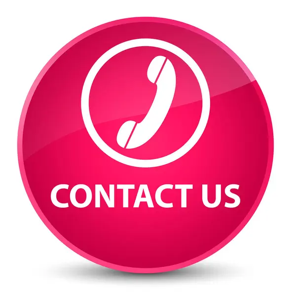 Contact us (phone icon) elegant pink round button — Stock Photo, Image