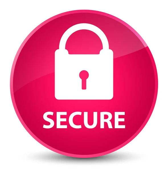 Secure (padlock icon) elegant pink round button — Stock Photo, Image