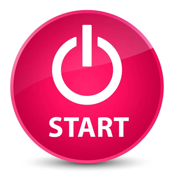 Iniciar (ícone de energia) botão redondo rosa elegante — Fotografia de Stock