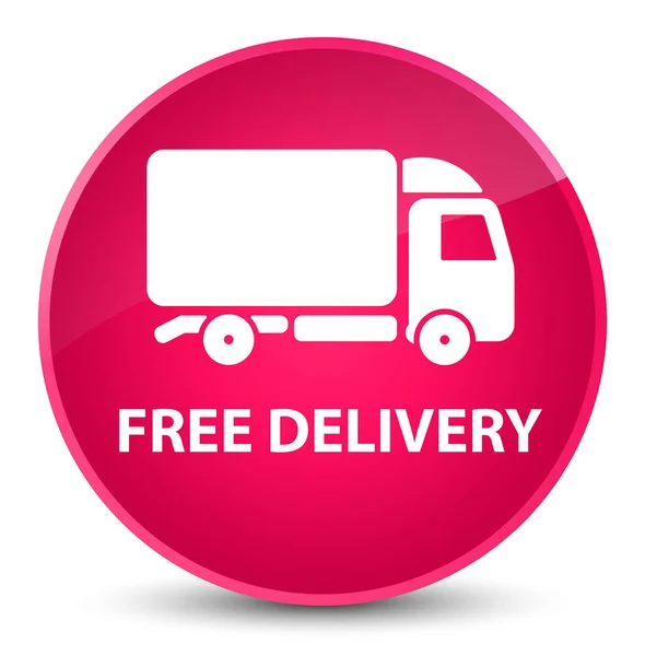 Free delivery elegant pink round button — Stock Photo, Image