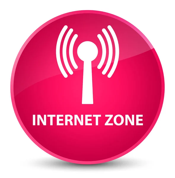 Internet Zone (Wlan Netzwerk) eleganter rosa runder Knopf — Stockfoto