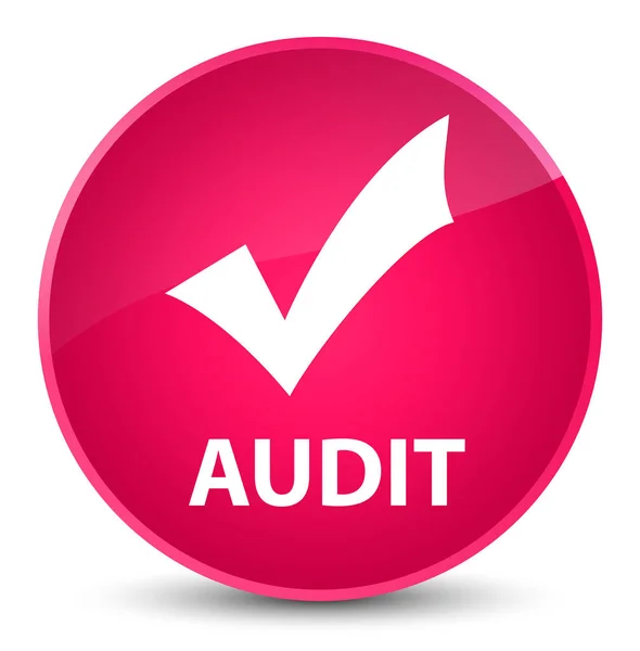 Audit (érvényesít ikon) elegáns rózsaszín kerek gomb — Stock Fotó