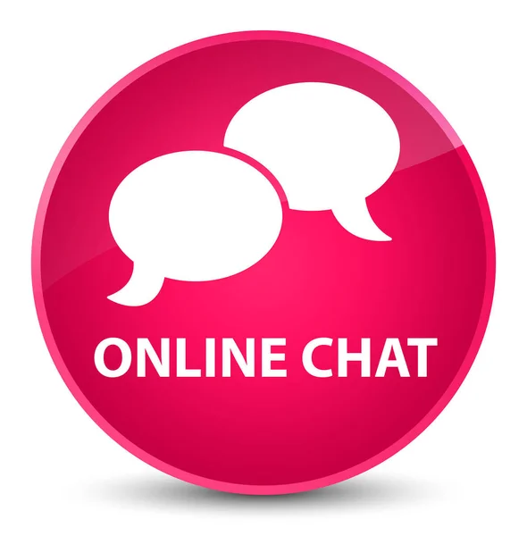 Online chat-sessie elegante roze ronde knop — Stockfoto