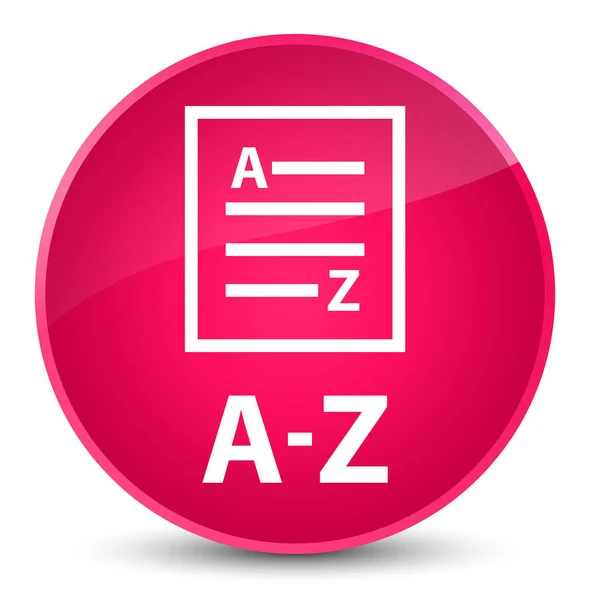 A-Z (ícone de página de lista) botão redondo rosa elegante — Fotografia de Stock