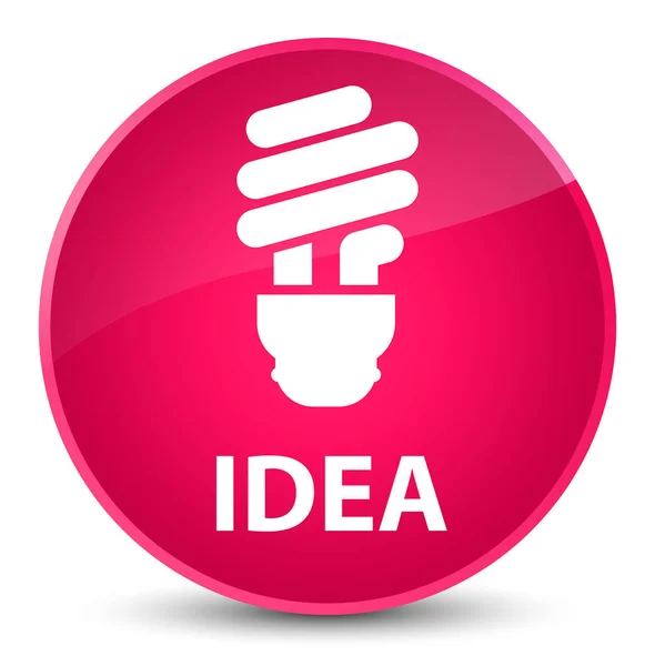 Idea (ikonu žárovky) elegantní růžové kulaté tlačítko — Stock fotografie