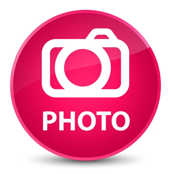 Foto (Kamera-Symbol) eleganter rosa runder Knopf — Stockfoto