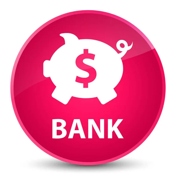 Banco (signo de dólar caja de cerdito) botón redondo rosa elegante —  Fotos de Stock