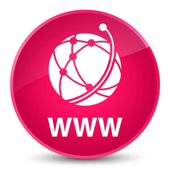 Www (globalnej sieci ikona) elegancki goździk okrągły przycisk — Zdjęcie stockowe
