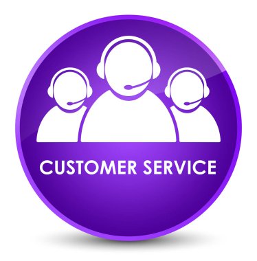 Müşteri hizmeti (takım simgesi) zarif mor yuvarlak düğmesi