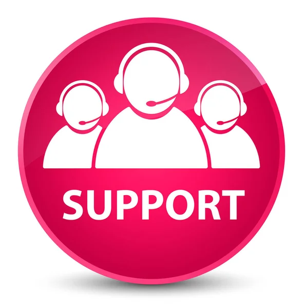 Support (customer care team icon) elegant pink round button — Stock Photo, Image