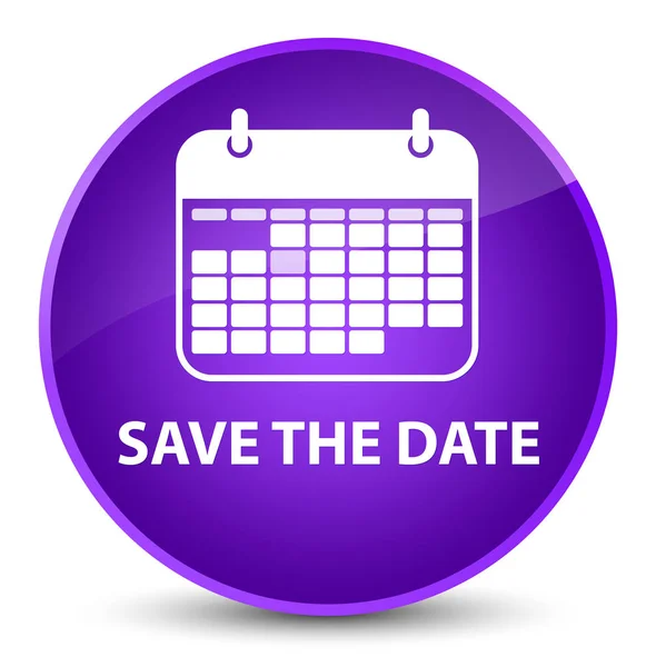 Save the date elegant purple round button — Stock Photo, Image