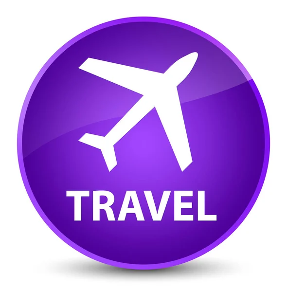 Viaje (icono de avión) botón redondo púrpura elegante — Foto de Stock