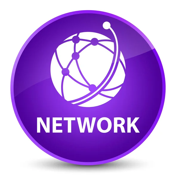 Network (global network icon) elegant purple round button — Stock Photo, Image