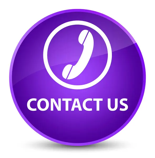 Contact us (phone icon) elegant purple round button — Stock Photo, Image