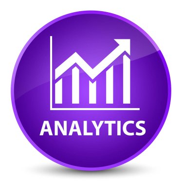 Analytics (istatistik simgesi) zarif mor yuvarlak düğmesi