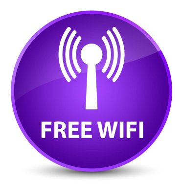 Ücretsiz wifi (wlan ağ) zarif mor yuvarlak düğmesi