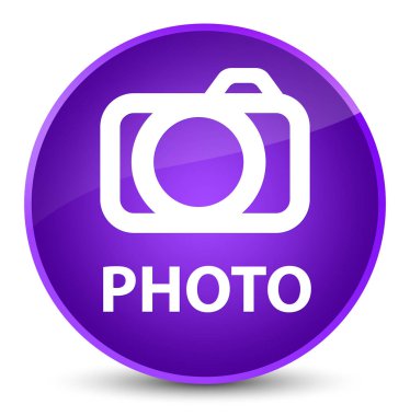 Fotoğraf (kamera simgesi) zarif mor yuvarlak düğmesi