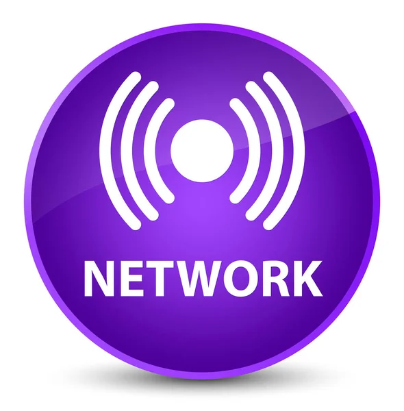 ネットワーク (信号アイコン) エレガントな紫の丸いボタン — ストック写真