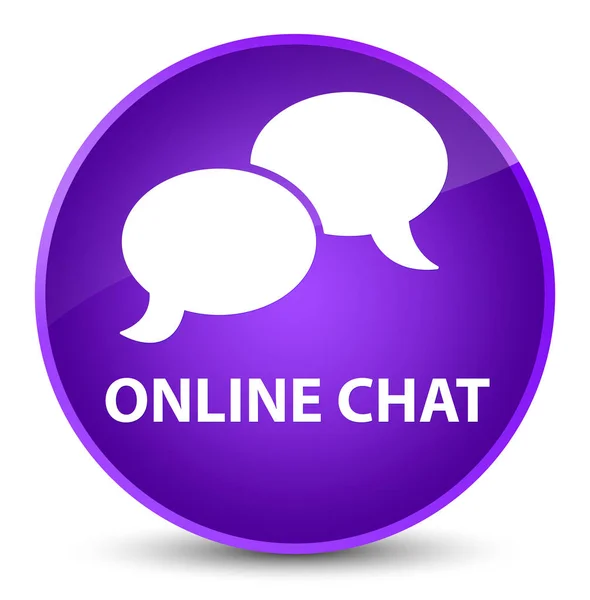 Online chat-sessie elegante paarse ronde knop — Stockfoto